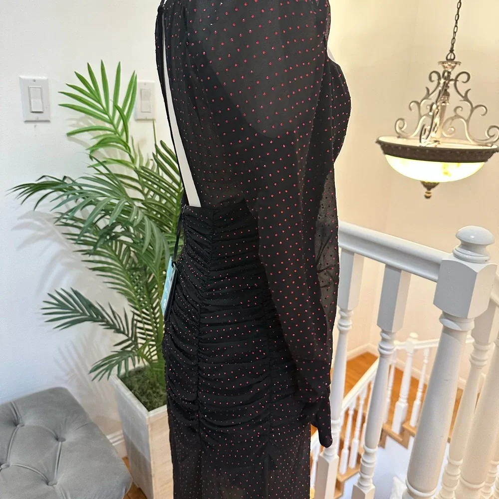 Dundas x Revolve Stardust Maxi Dress in Black and Ruby Size:Small - Picture 2 of 7